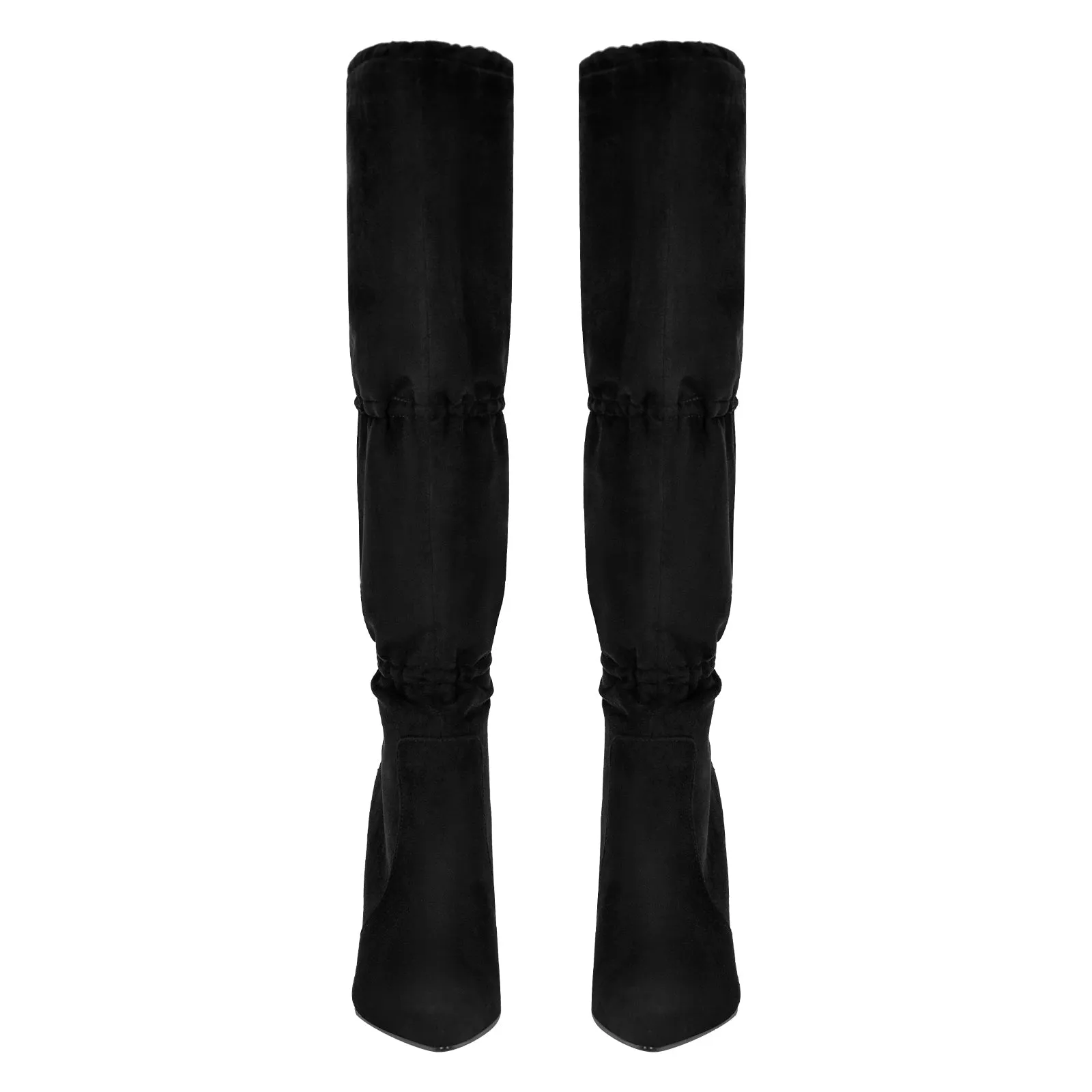 Pointed Toe Lace-up Stiletto Knee High Boots