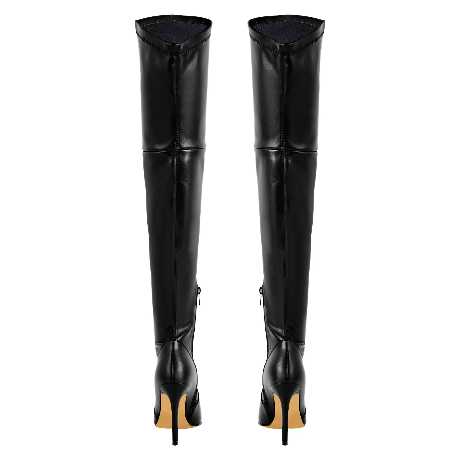 Pointed Toe Over The Knee Stiletto Stretch Boots