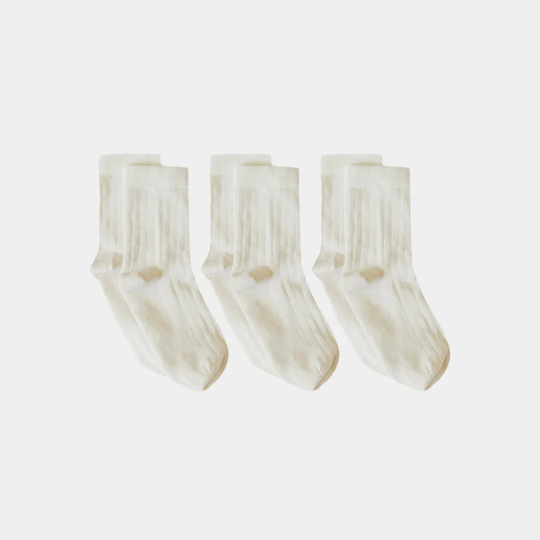 Pure (no dye) Kids' Socks (No Grips) - 98% Organic Cotton