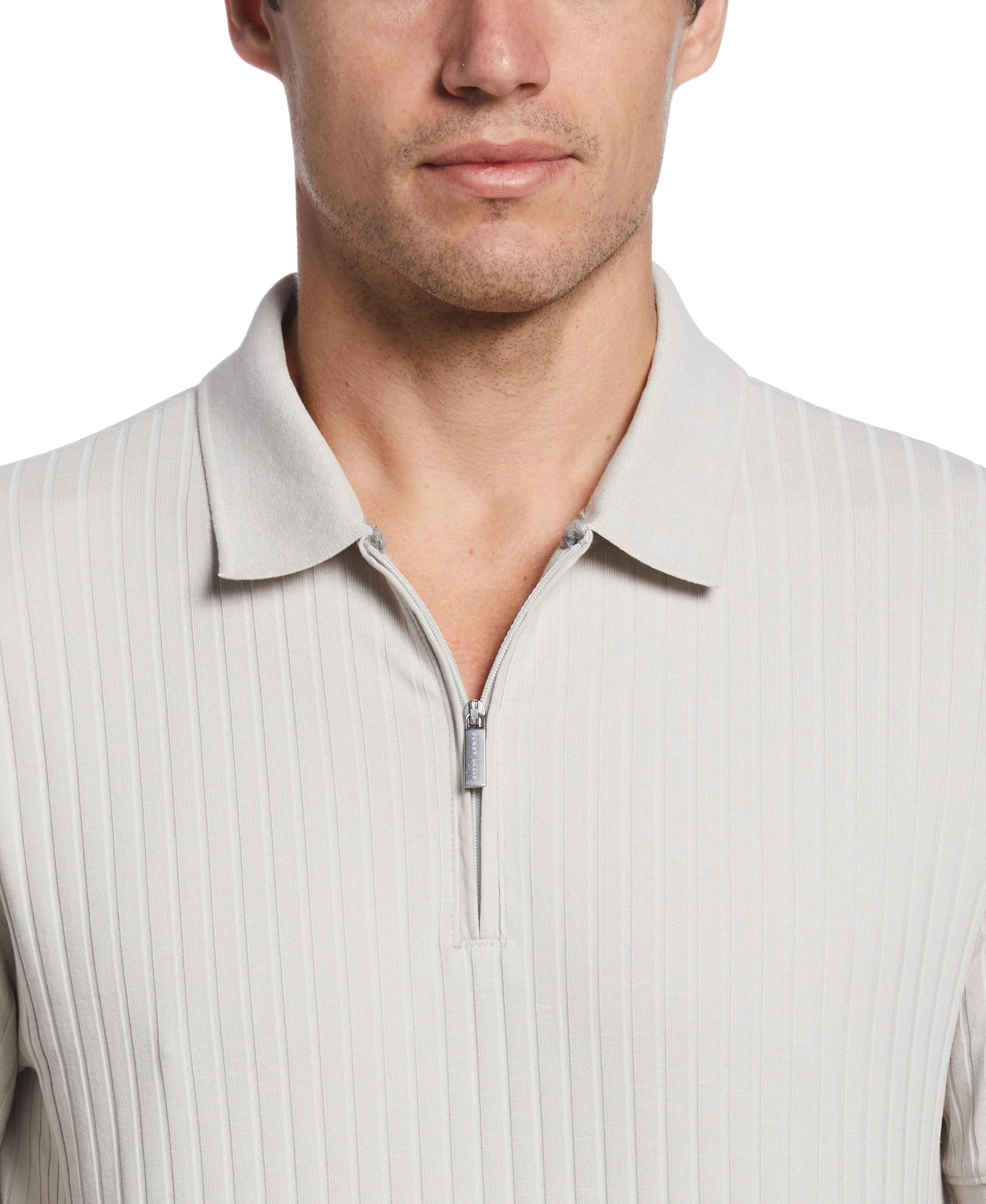 Quarter Zip Ribbed Polo