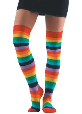 Rainbow Over-the-Knee Socks