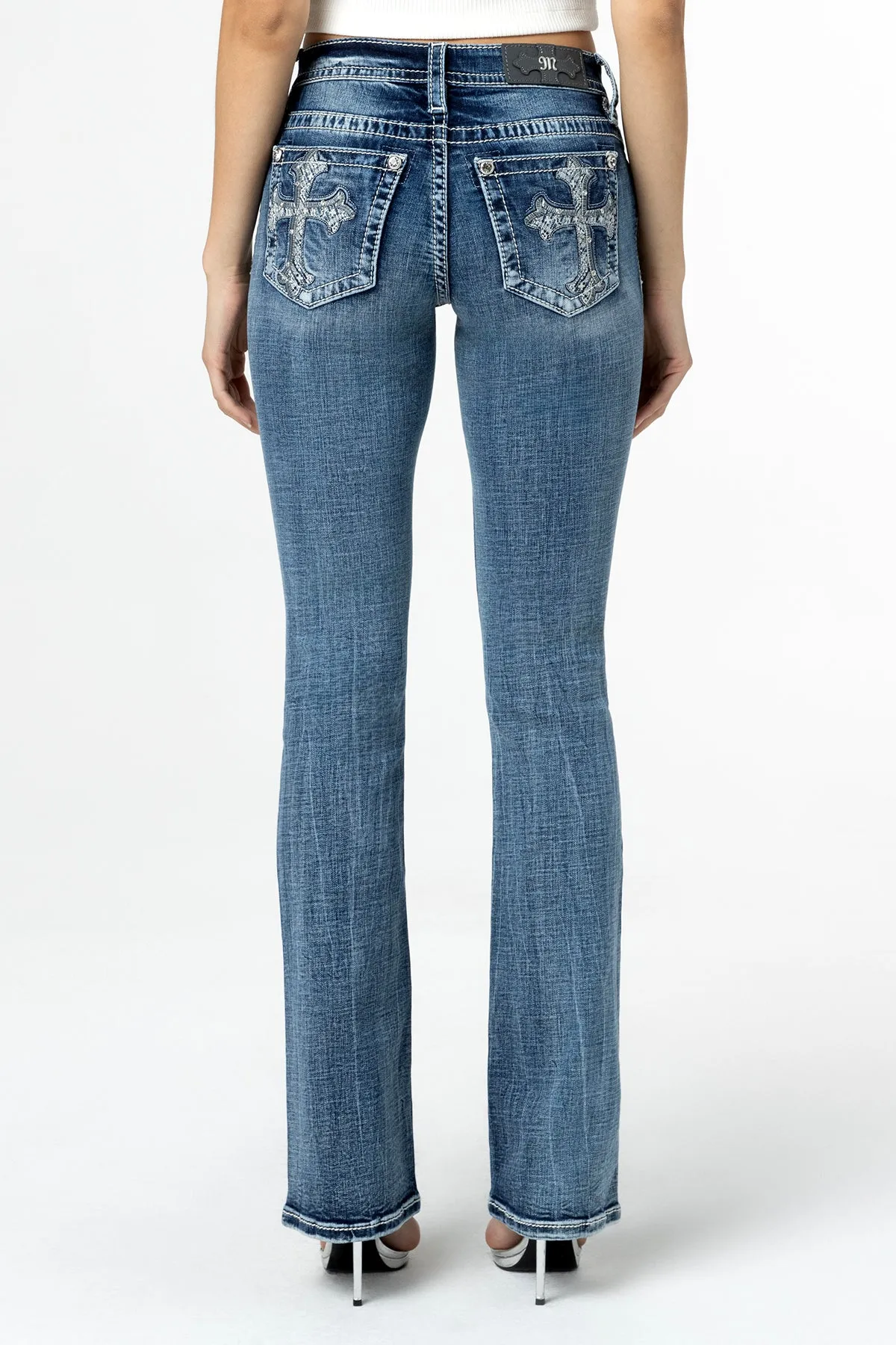 Rebel With A Cross Bootcut Jeans