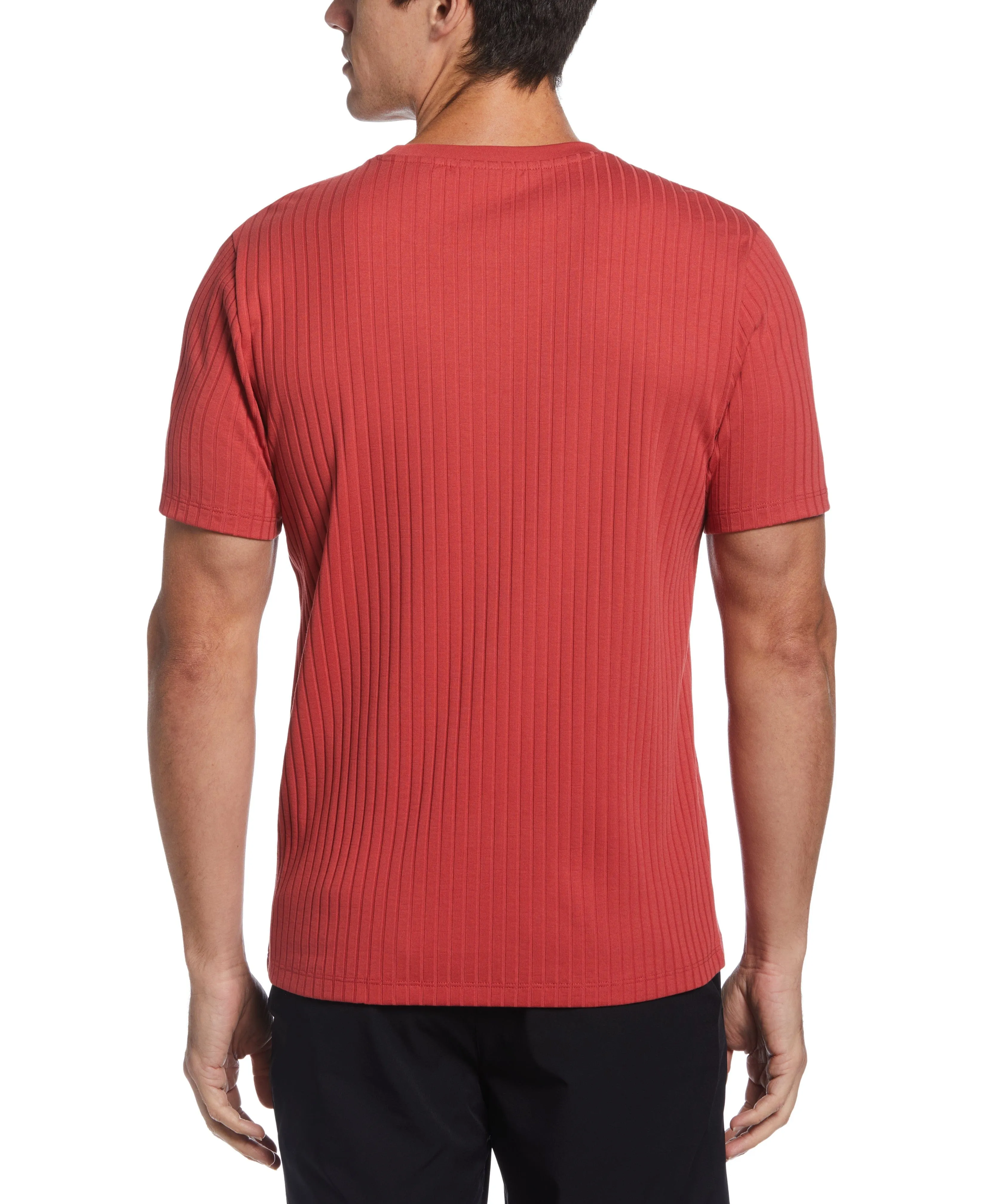 Rib Knit Crew Neck Tee