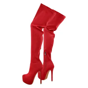 Round Toe Stiletto Platform Over The Knee Boots