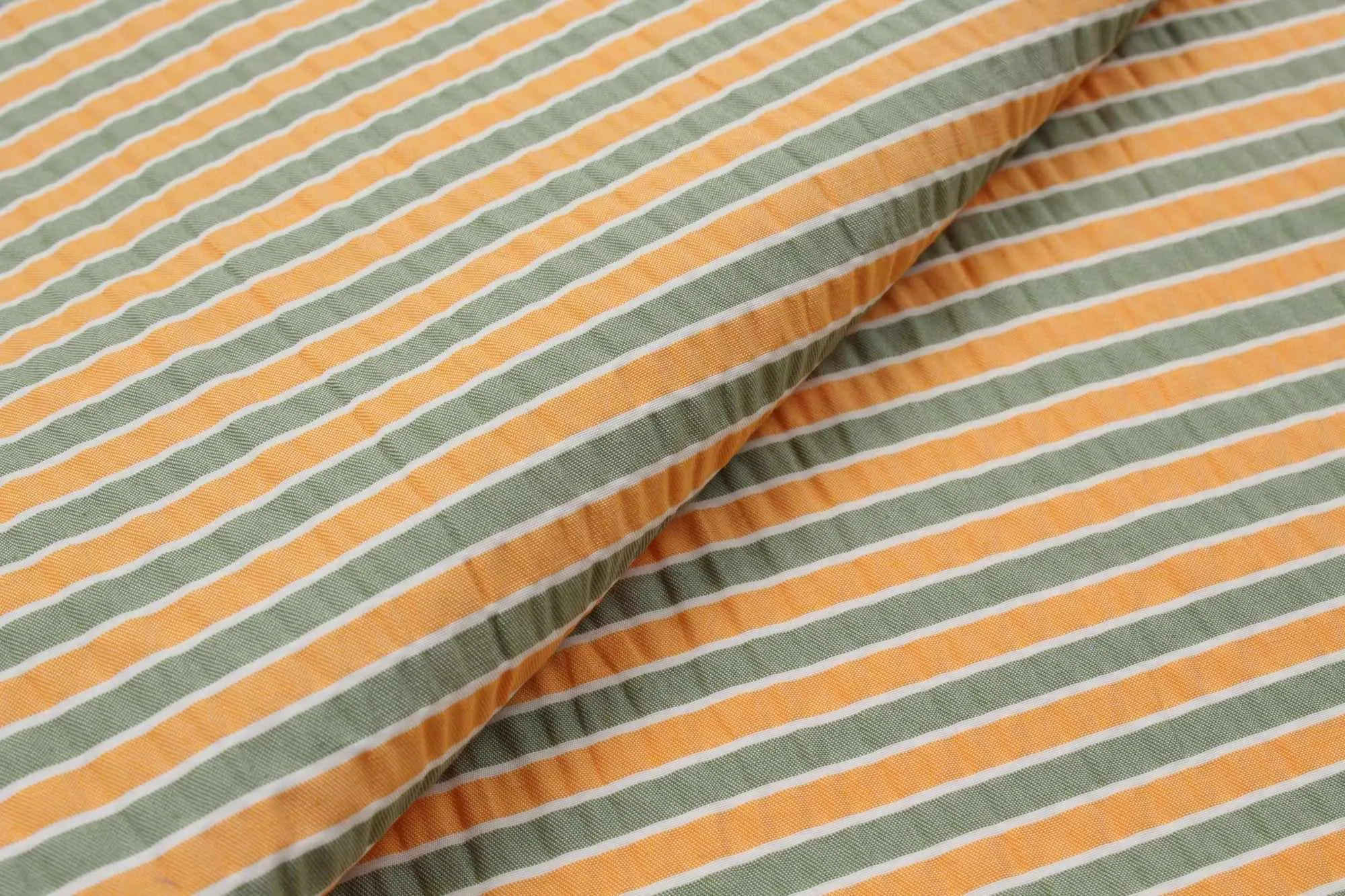 Seaqual™ Recycled Polyester and Cotton Wrinkled Effect Fabric - Stripes