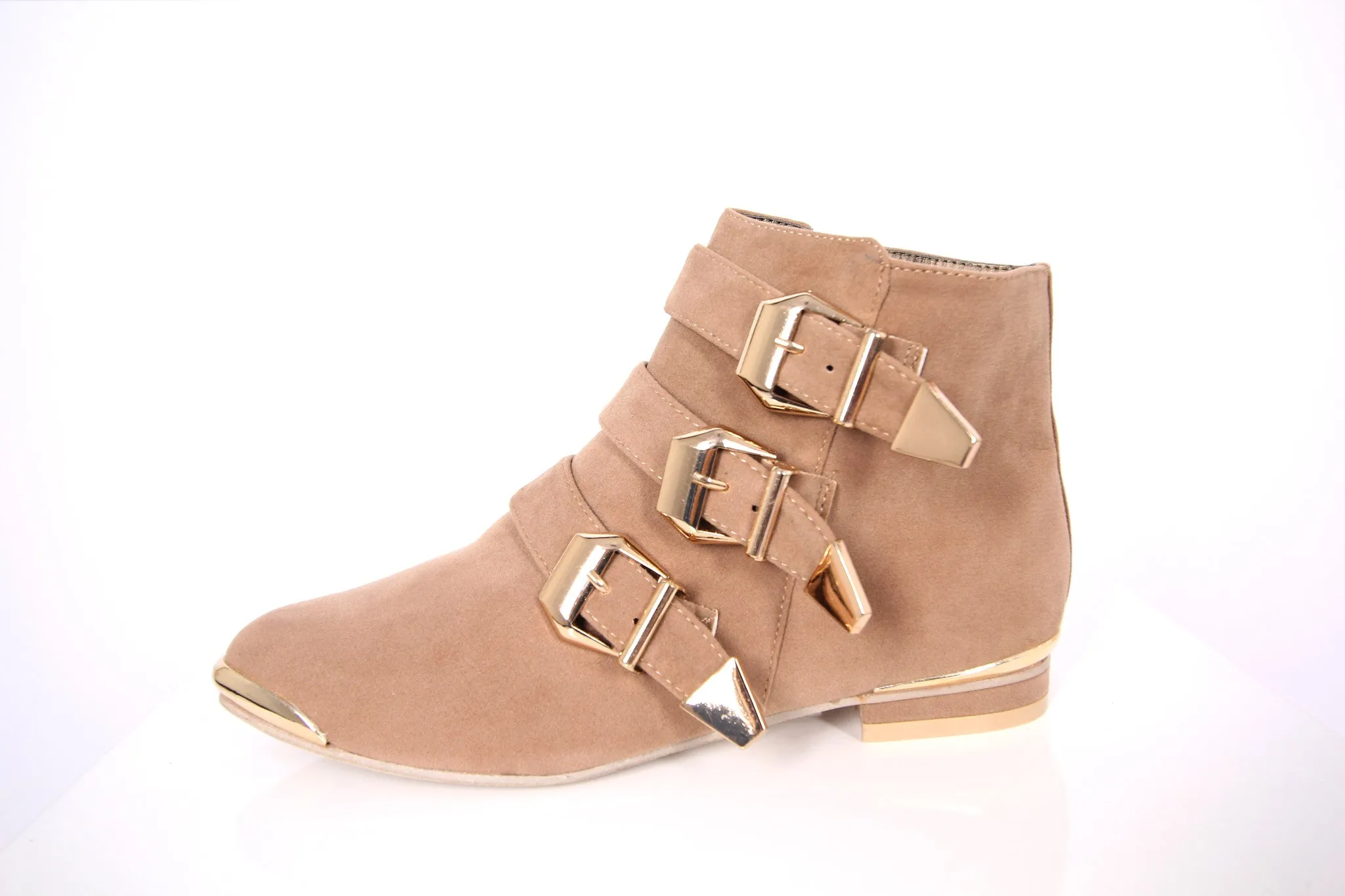 Suede Beige Ankle Boots