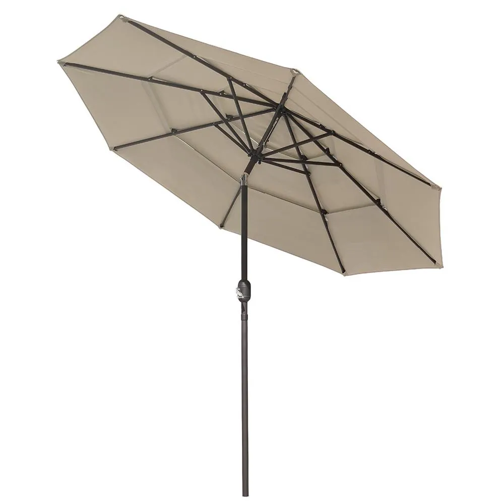 TheLAShop 10 ft Tilt Market Umbrella 3-Tiered 8-Rib