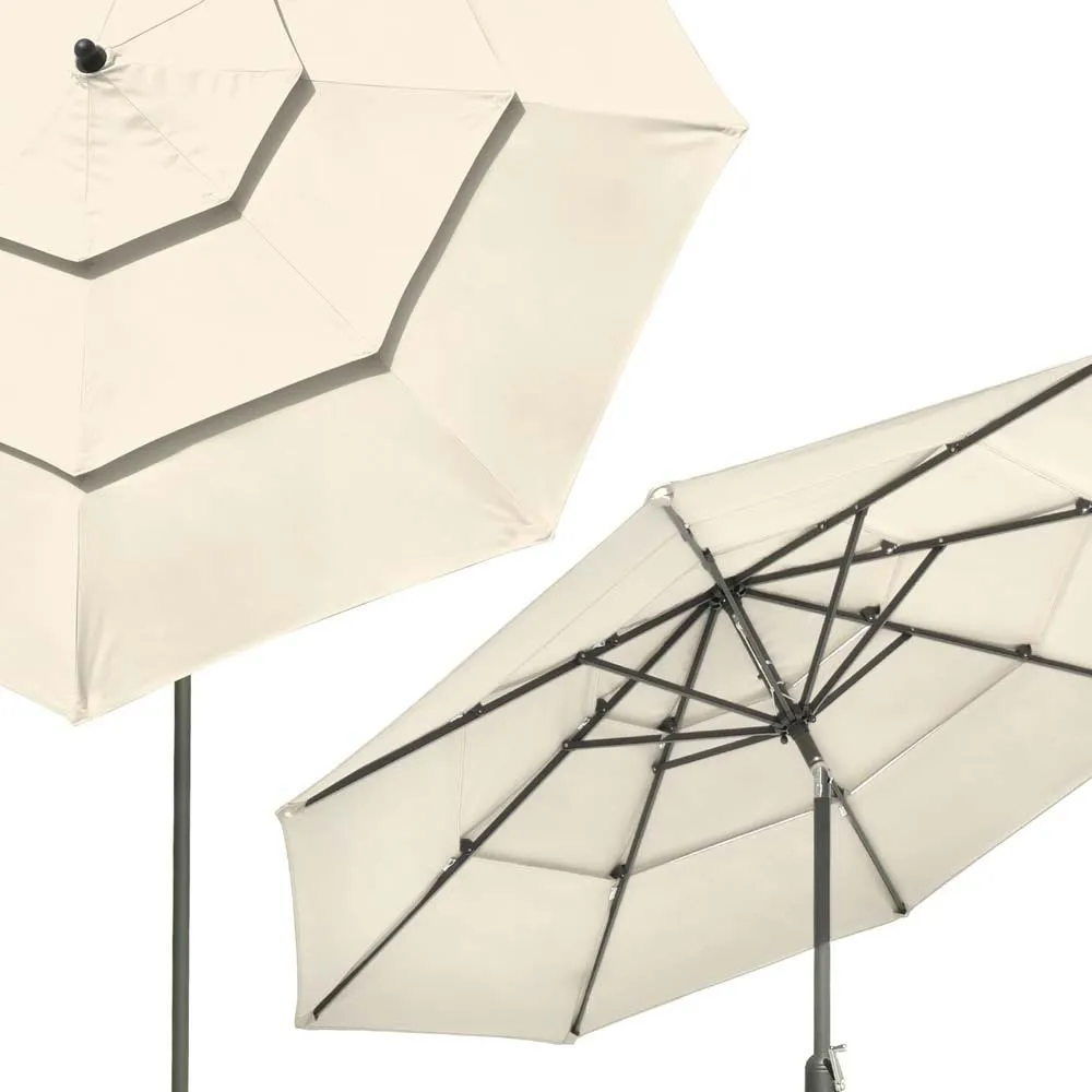 TheLAShop 10 ft Tilt Market Umbrella 3-Tiered 8-Rib