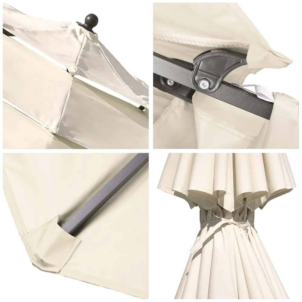 TheLAShop 10 ft Tilt Market Umbrella 3-Tiered 8-Rib