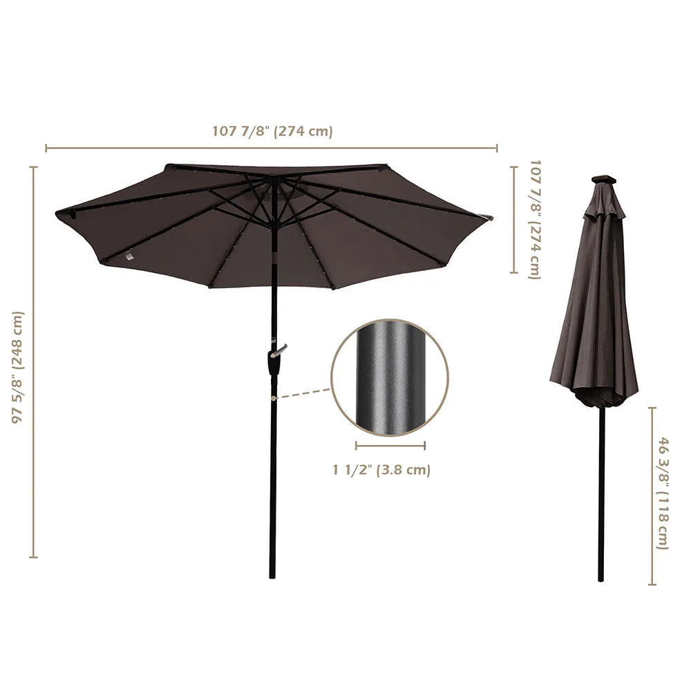 TheLAShop 9-foot Patio Umbrella with Solar Lights