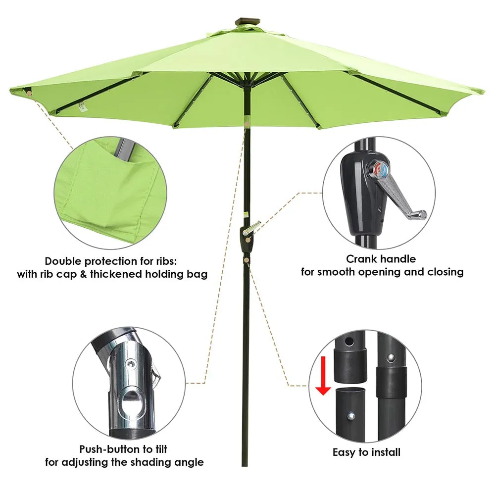 TheLAShop 9-foot Patio Umbrella with Solar Lights