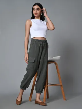 Women's Grey Cotton Jogger Pant