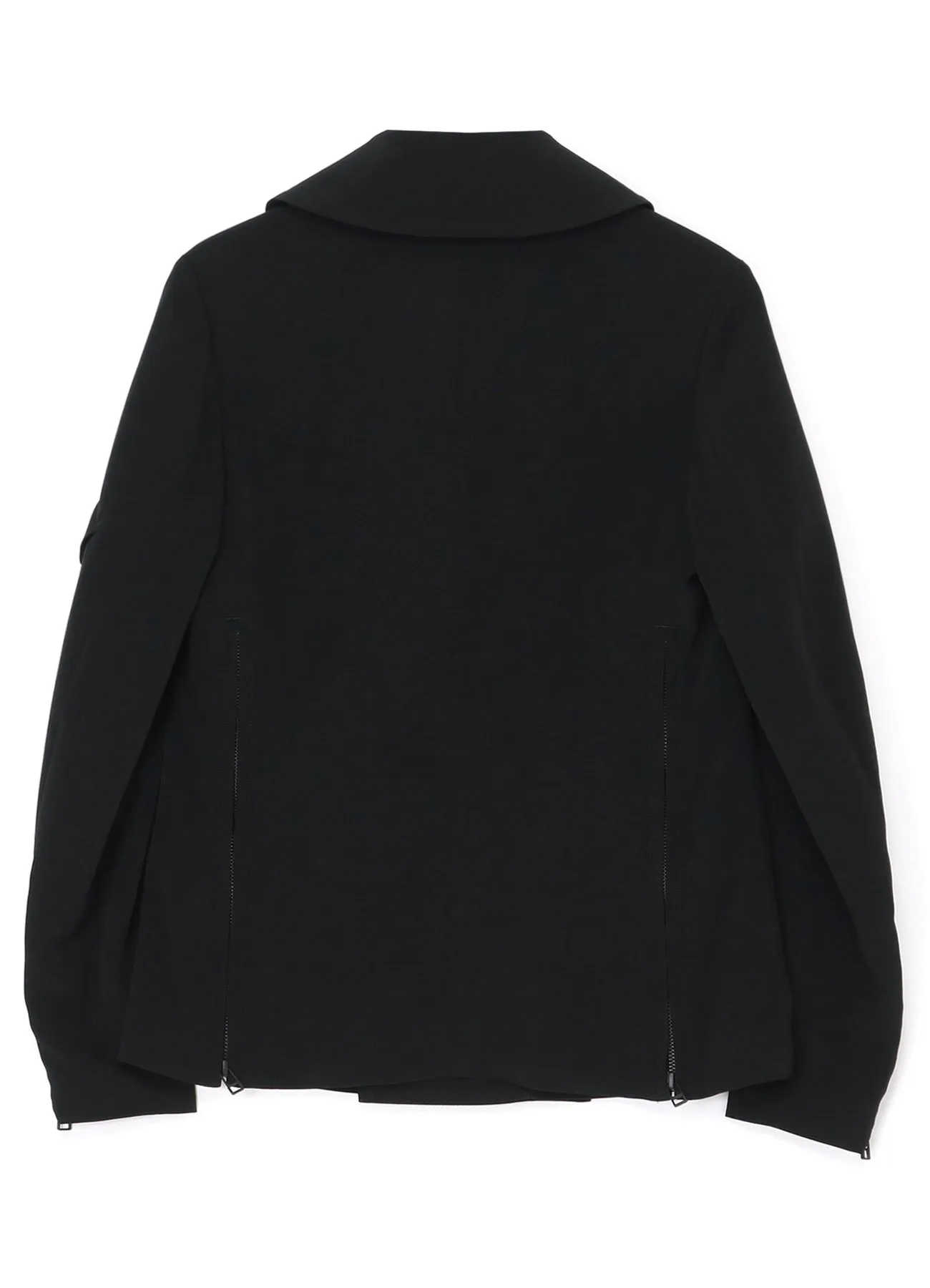 [Y's-Black Name]TRIACETATE POLYESTER CREPE de CHINE DOUBLE FRONT BLOUSON