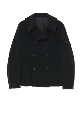 [Y's-Black Name]TRIACETATE POLYESTER CREPE de CHINE DOUBLE FRONT BLOUSON